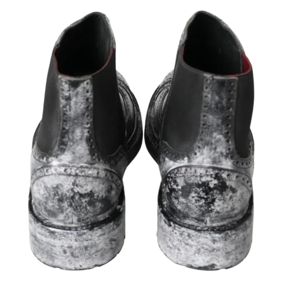 Elegant Black Faded Chelsea Ankle Boots