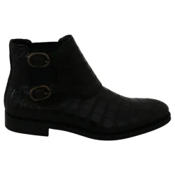 Elegant Derby Brogue Boots in Exotic Leather