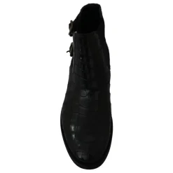 Elegant Derby Brogue Boots in Exotic Leather