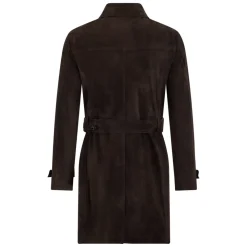 Elegant Fitted Leather Trench Coat