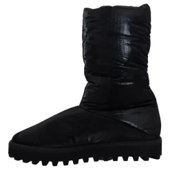 Elegant Mid-Calf Boots in Black Polyester