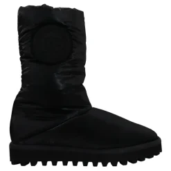 Elegant Mid-Calf Boots in Black Polyester