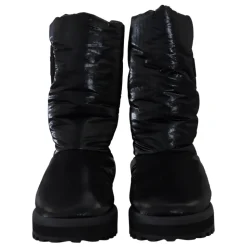 Elegant Mid-Calf Boots in Black Polyester