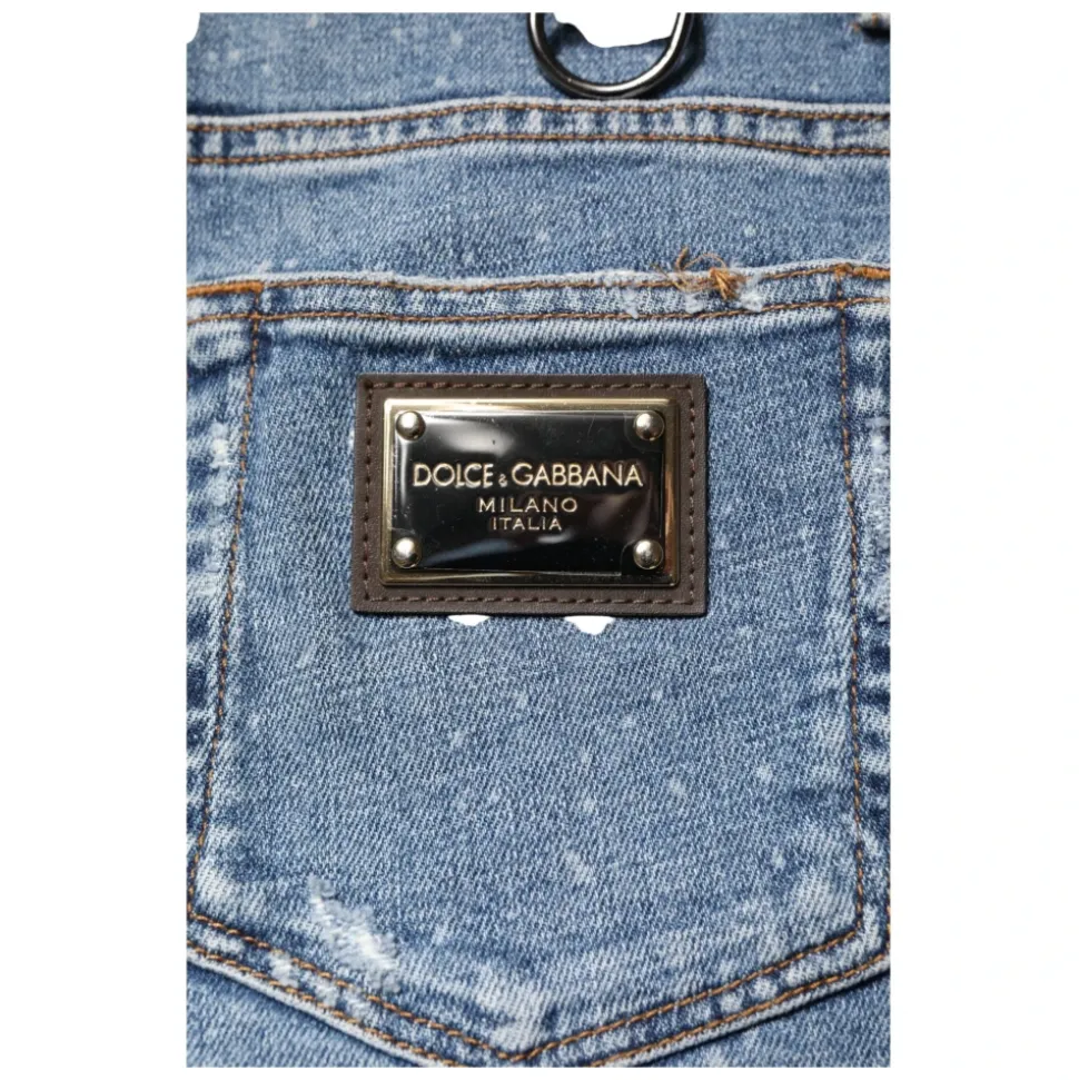 Embellished Cotton Skinny Jeans