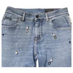 Embellished Cotton Skinny Jeans