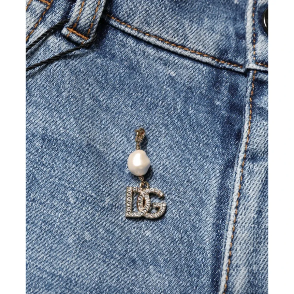 Embellished Cotton Skinny Jeans