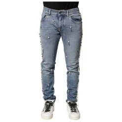 Embellished Cotton Skinny Jeans