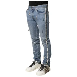 Embellished Cotton Skinny Jeans