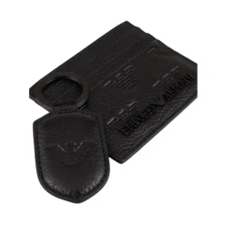 Embossed Eagle Leather Cardholder and Keychain Set