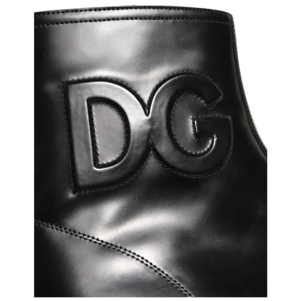Embossed Logo Ankle Boots