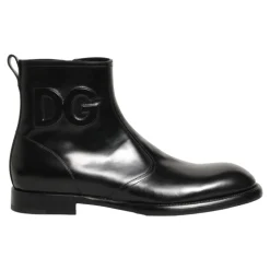Embossed Logo Ankle Boots