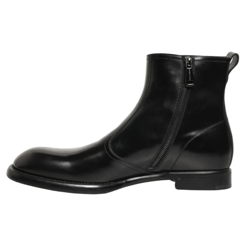 Embossed Logo Ankle Boots