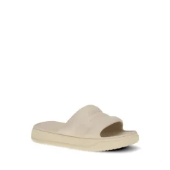 Embossed Logo Open Toe Slip-On