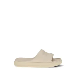 Embossed Logo Open Toe Slip-On