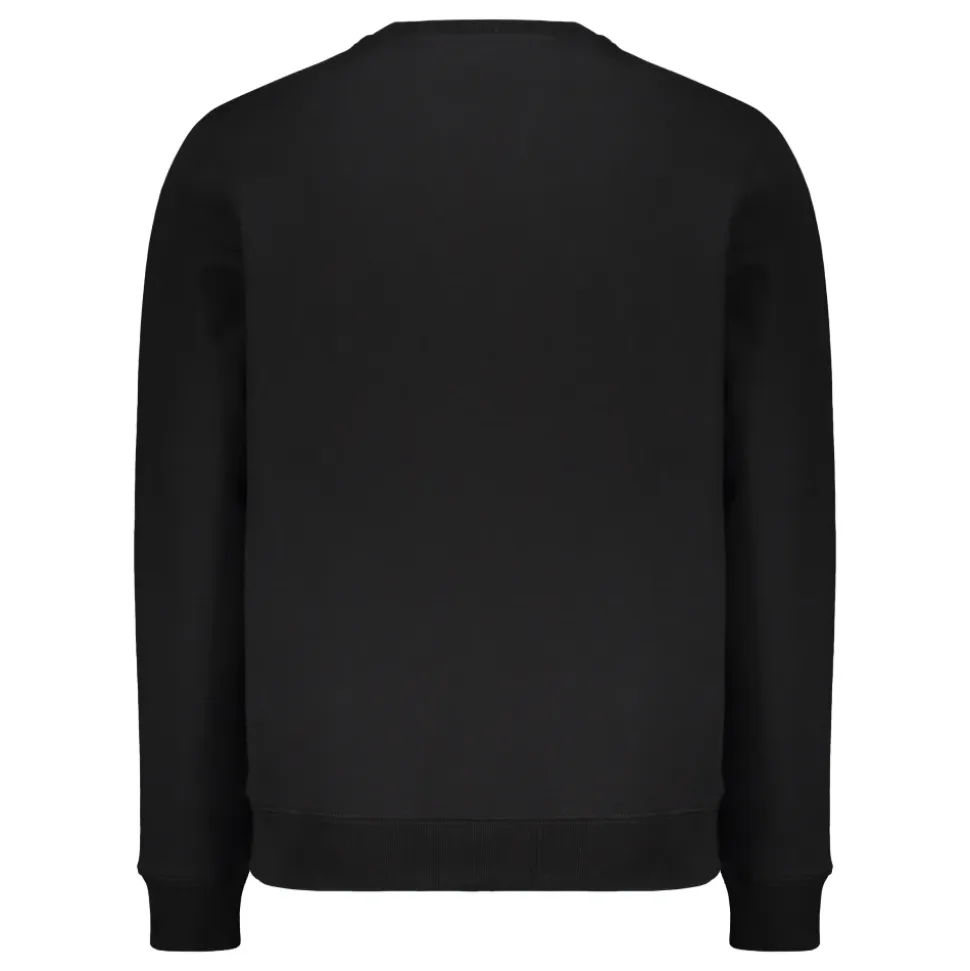 Embroidered Cotton Sweatshirt with Ribbed Edges