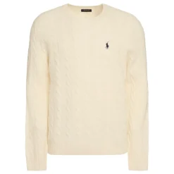 Embroidered Logo Ribbed Wool Sweater