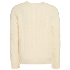 Embroidered Logo Ribbed Wool Sweater