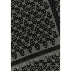 Embroidered Wool Blend Foulard Scarf