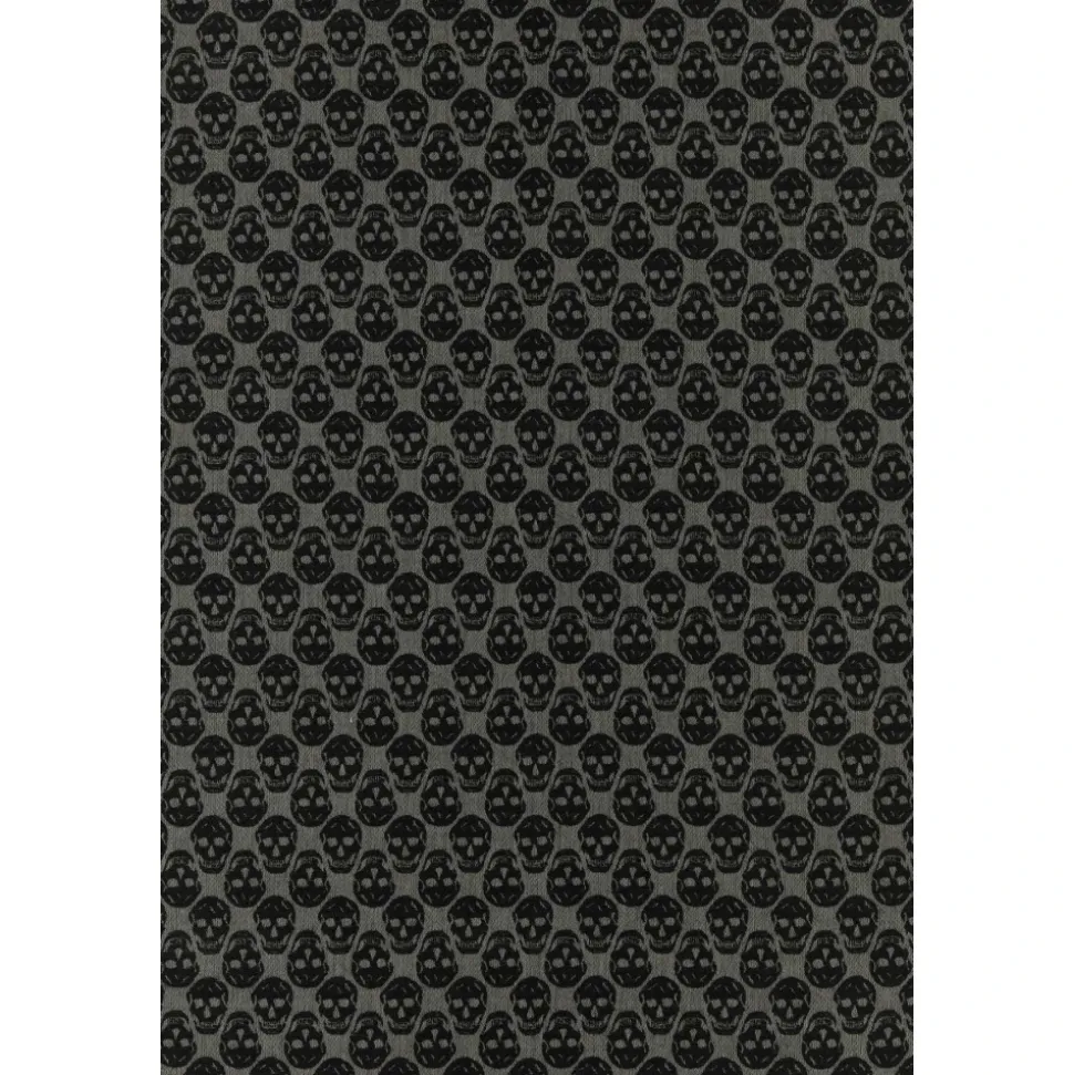 Embroidered Wool Blend Foulard Scarf