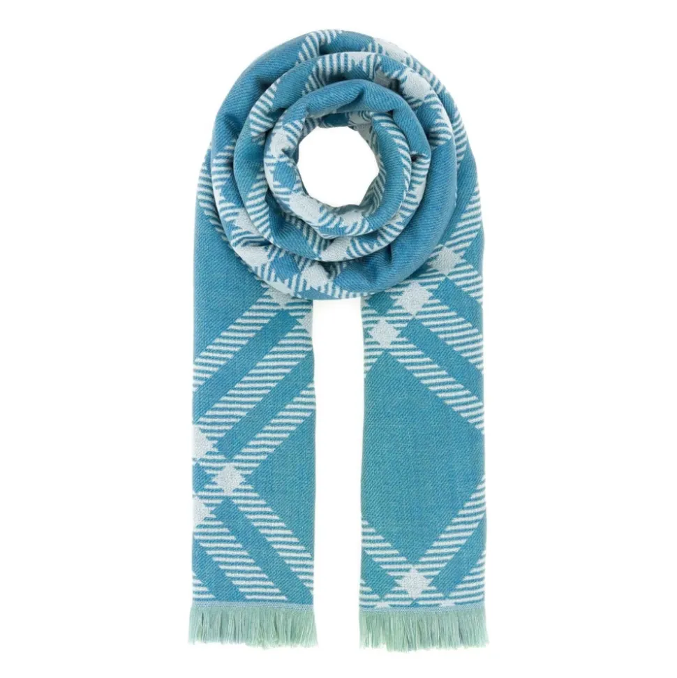 Embroidered Wool Blend Scarf