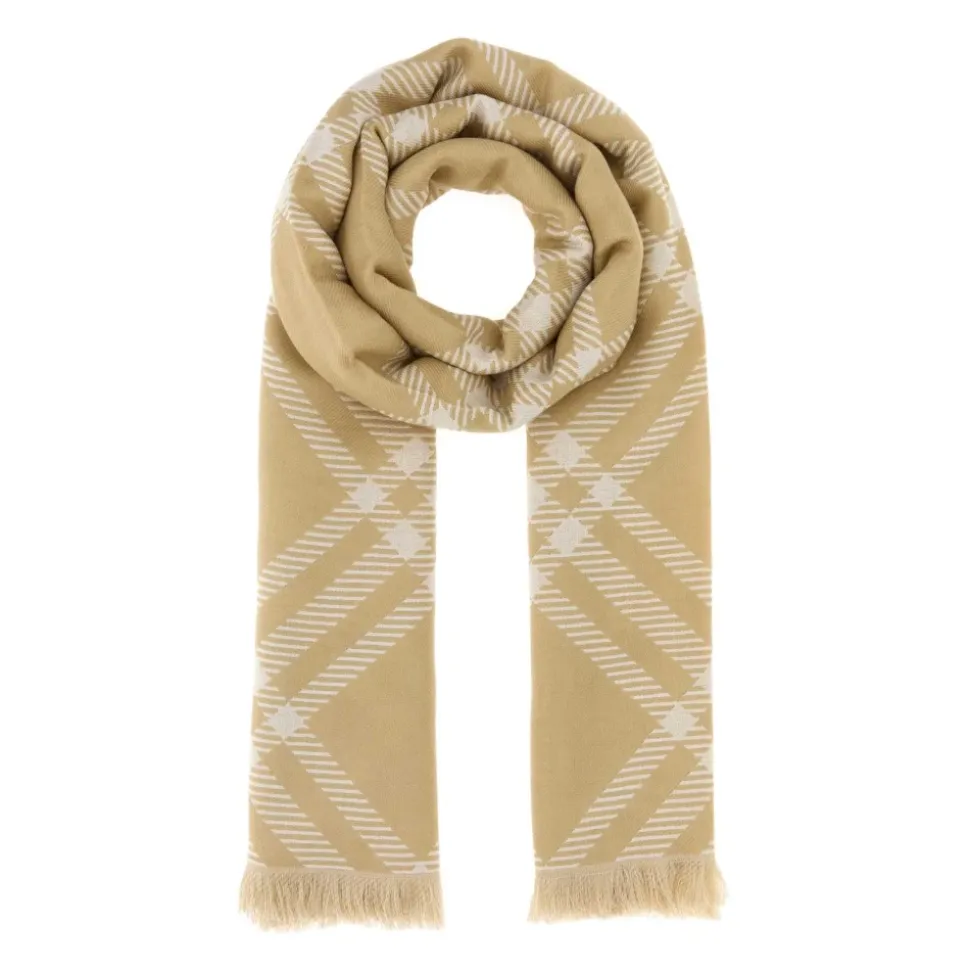 Embroidered Wool Blend Scarf