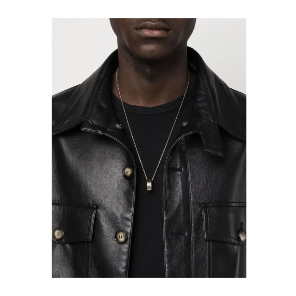 Engraved Ring Pendant Necklace