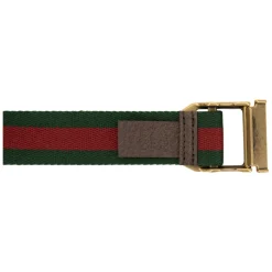 Fabric Belt with Leather Details