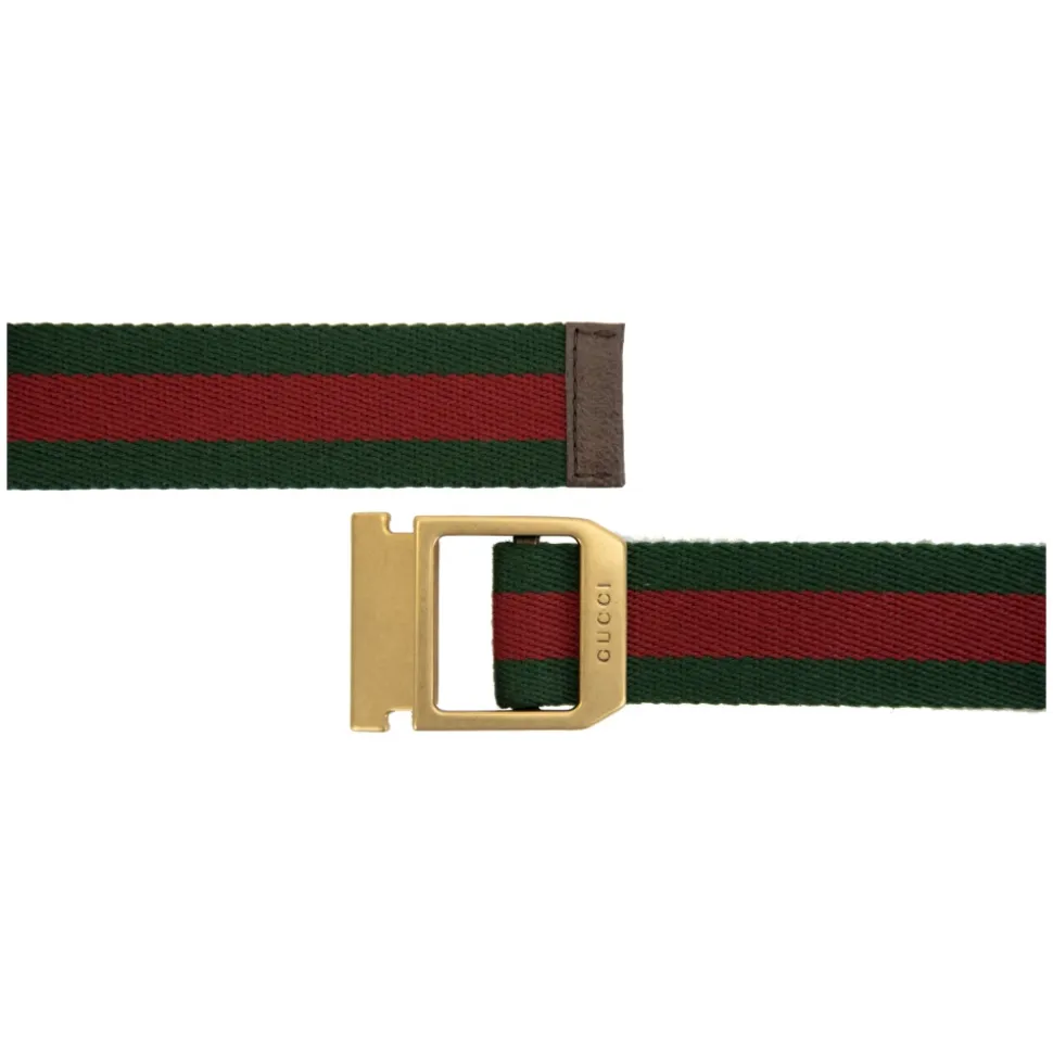 Fabric Belt with Leather Details