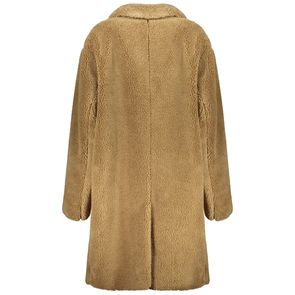 Faux Fur Lapel Collar Coat