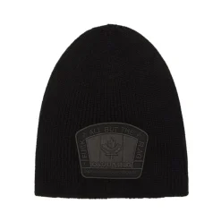 Flag Beanie Hat in Black