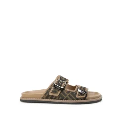 Flat Sandals with FF Jacquard Pattern