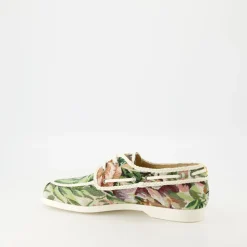 Floral Canvas Boat Shoes