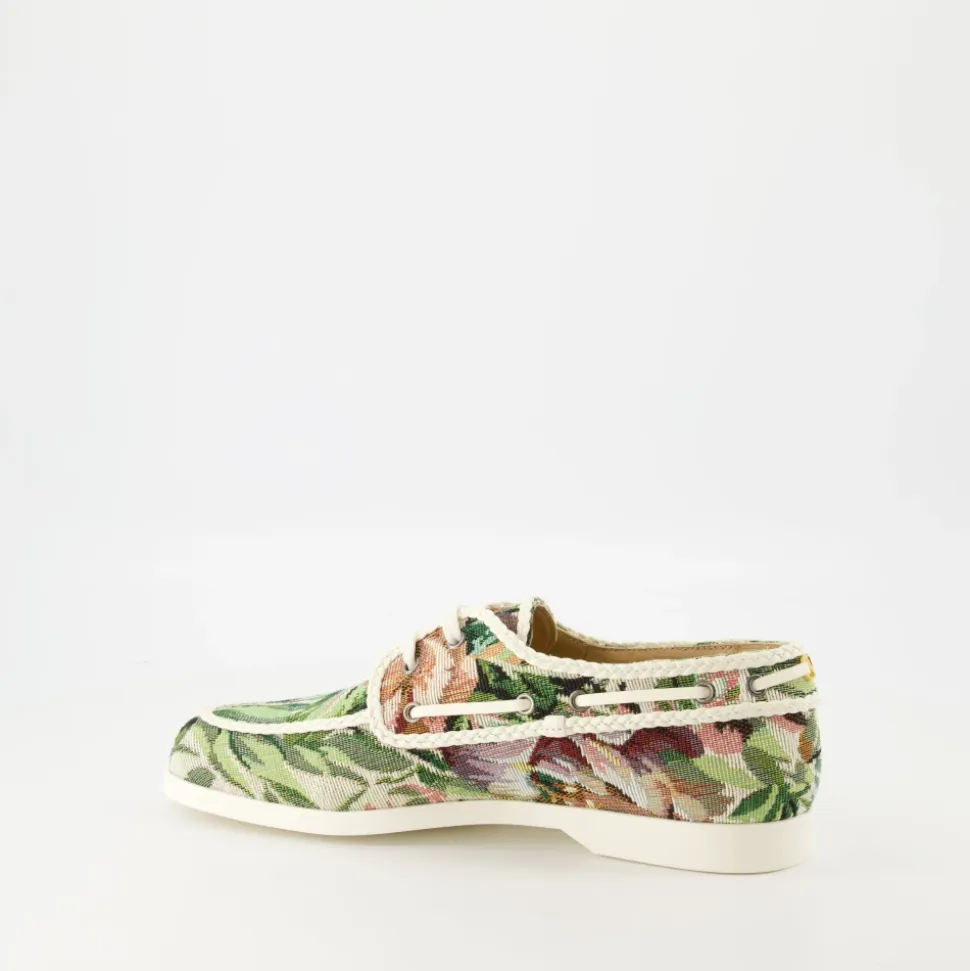 Floral Canvas Boat Shoes