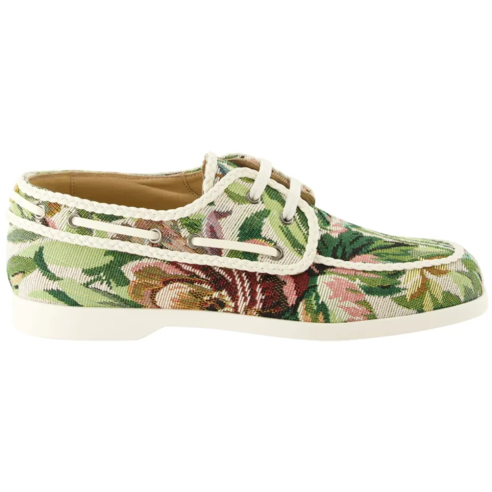 Floral Canvas Boat Shoes