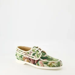 Floral Canvas Boat Shoes