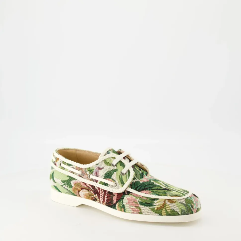 Floral Canvas Boat Shoes