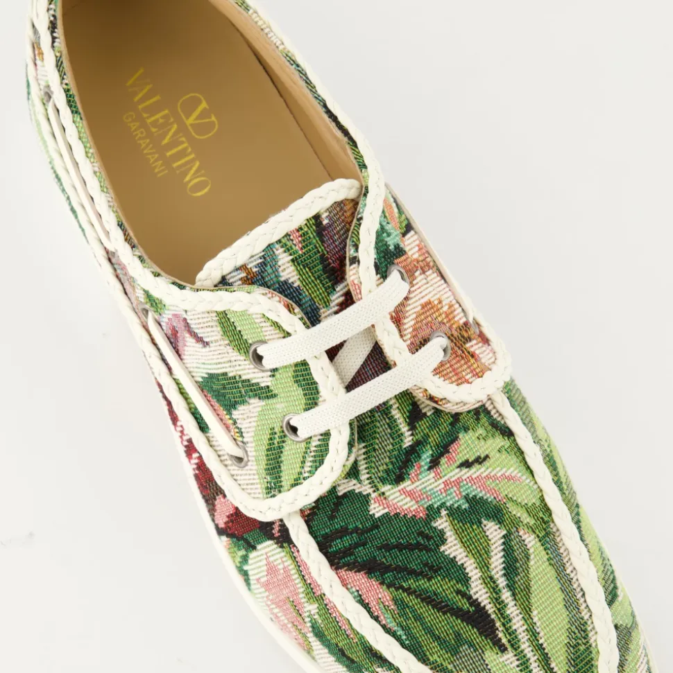 Floral Canvas Boat Shoes