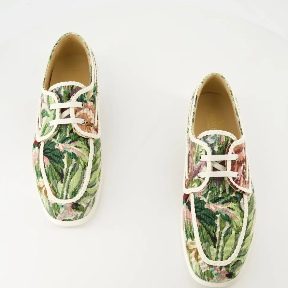 Floral Canvas Boat Shoes