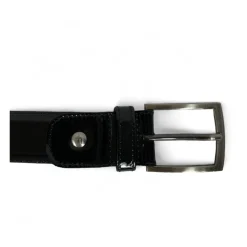 Floris Mens Belt Black Patent Leather