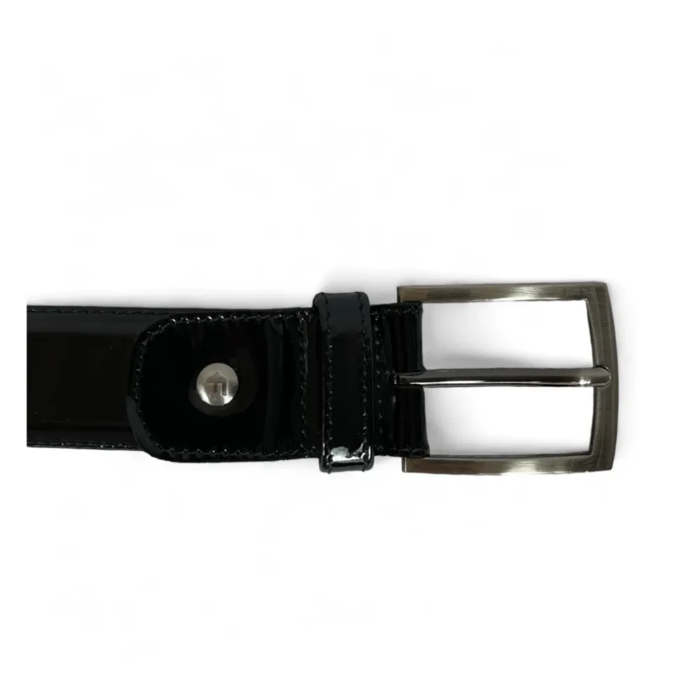 Floris Mens Belt Black Patent Leather