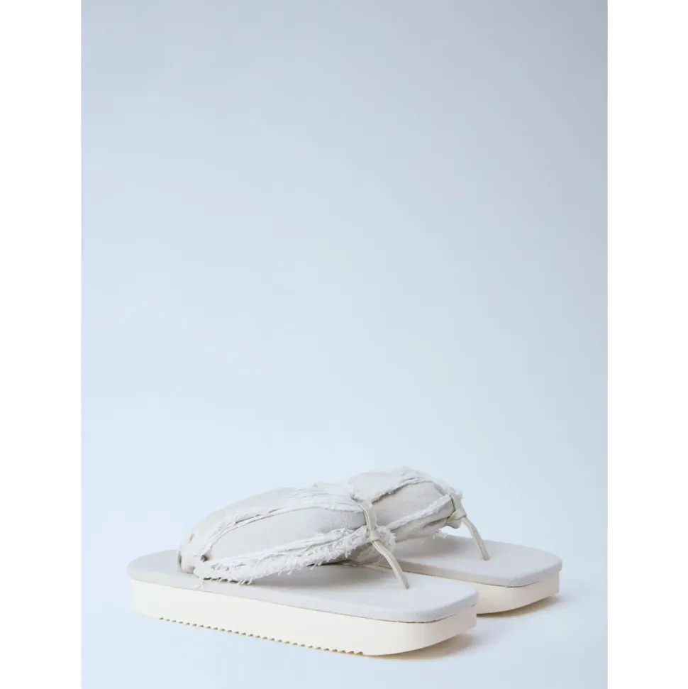 Frayed Edge Thong Sandals