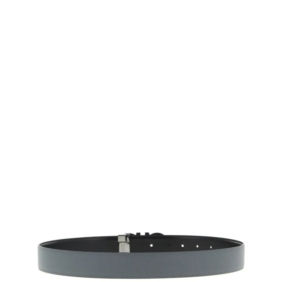 Gancini Reversible Hammered Leather Belt
