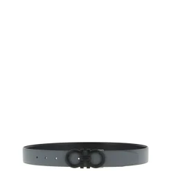 Gancini Reversible Hammered Leather Belt