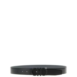 Gancini Reversible Hammered Leather Belt