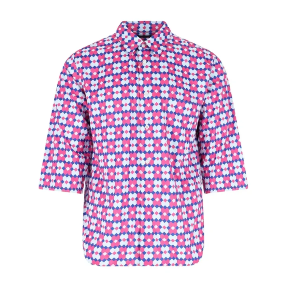Geometric-Pattern Short-Sleeve Shirt