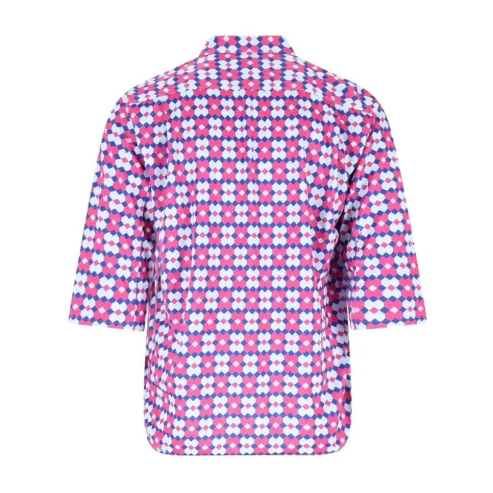 Geometric-Pattern Short-Sleeve Shirt