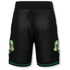 Glitch Orchid Embroidered Crochet Shorts