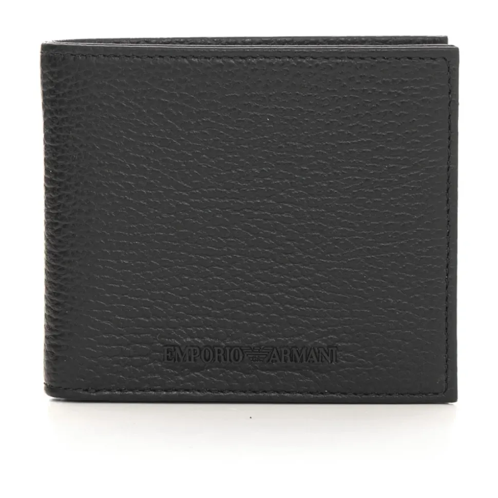 Grained Leather Bi-fold Wallet