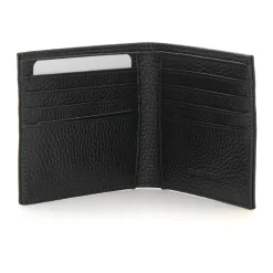 Grained Leather Bi-fold Wallet