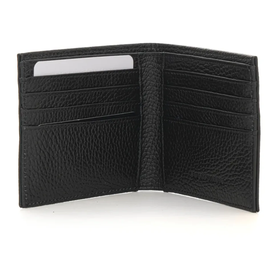 Grained Leather Bi-fold Wallet